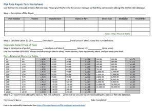 Free Flat Rate Price Task Worksheet